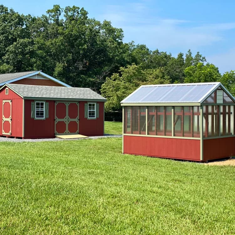 Matching Greenhouse & A-Frame Shed in Berkeley Springs, WV